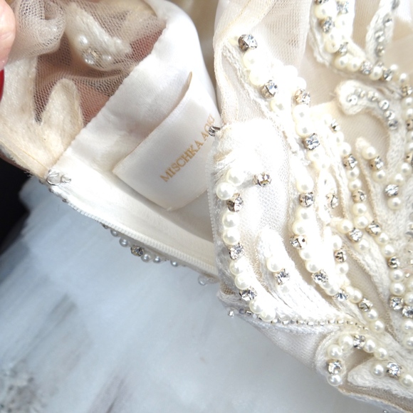 Mischka Aoki Couture Beaded Girls Party Tulle Lace - Picture 5 of 5